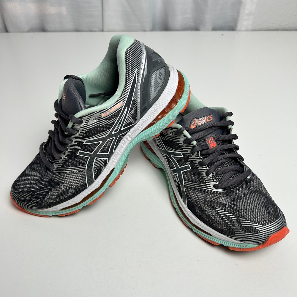 Asics Gel Nimbus 19 Womens Running Shoes Carbon White T750N Size 7